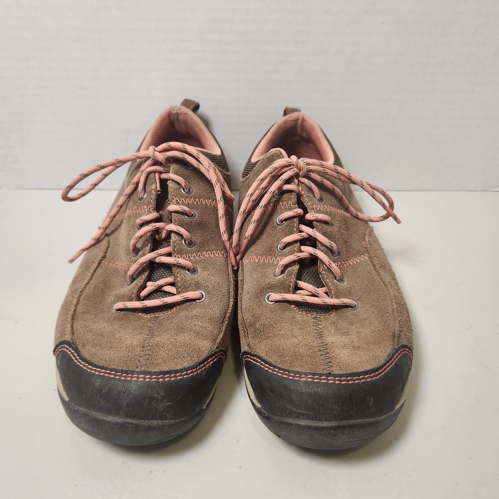 LL Bean BeanSport Hiking Sneakers Womens 9M Brown Pink Suede Trail Shoes Trekker